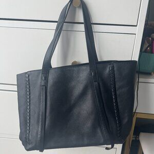 AllSaints Ray Leather E/W Tote - Black